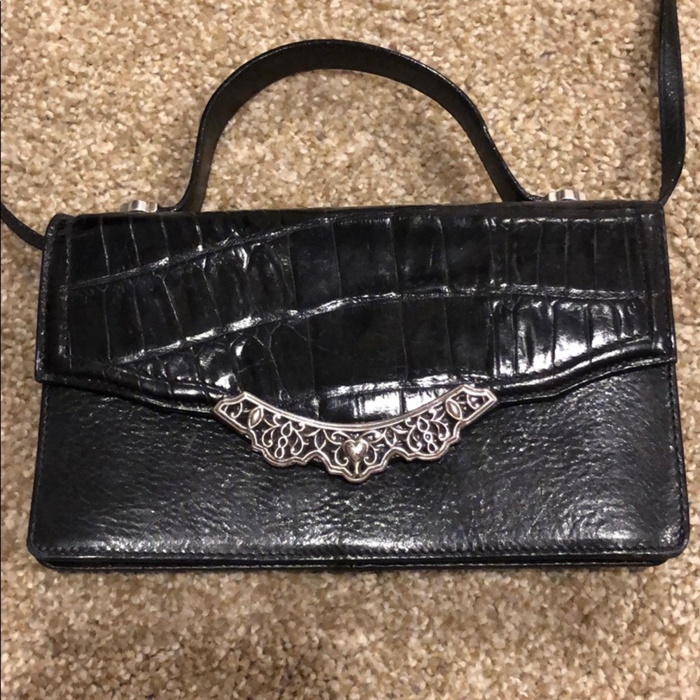 Black, leather satchel.